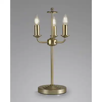 Banyan 3 Light Switched Table Lamp Without Shade, E14 Painted Champagne Gold