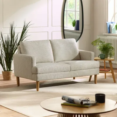 Daisy Beige Pearl Barley Upholstered Compact 2 Seater Sofa