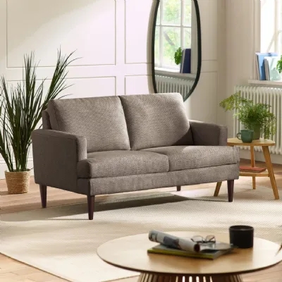Daisy Coyote Grey Chenille Upholstered Compact 2 Seater Sofa
