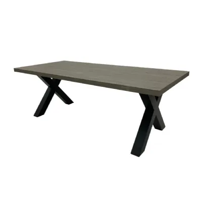 Grey Rectangular Large 180cm Dining Table Cross Legs