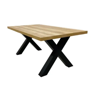 Oak Rectangular Large 180cm Dining Table Cross Legs