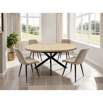 DALTON 1.2m (+0.4m) ROUND EXTENDING DINING TABLE