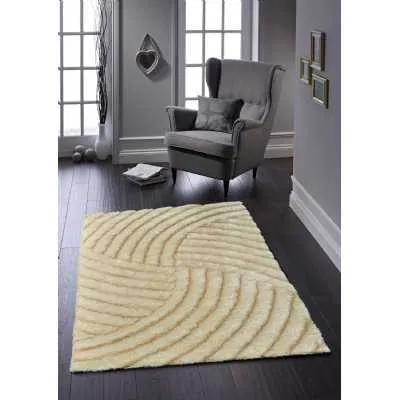 Origins Dallas Champagne Cream Spiral Pattern Rug 160x230cm