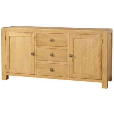 White Oak 2 Door 3 Drawer Large Sideboard