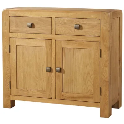 Waxed White Oak 2 Door 2 Drawer Small Sideboard