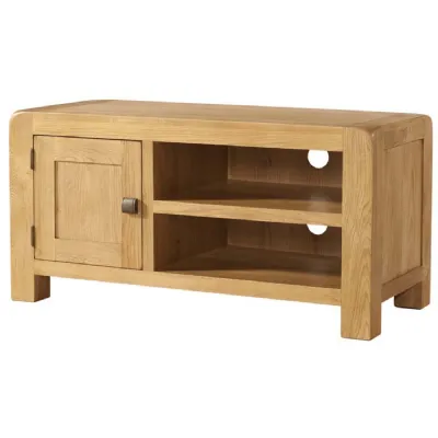 White Oak Waxed 2 Drawer Standard TV Media Unit