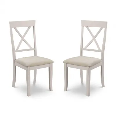 Grey Painted Rubberwood Dining Chair with Faux Suede Seat