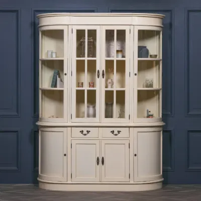 Large Vintage Cream Dresser Display Cabinet