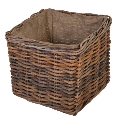 Square Brown Log Basket