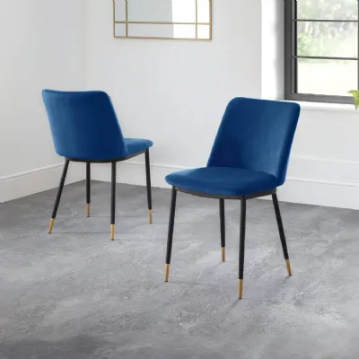 Set Of 2 Delaunay Dining Chairs Blue