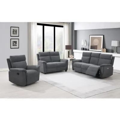 Grey Fabric 1 Seater Electric Recliner Armchair