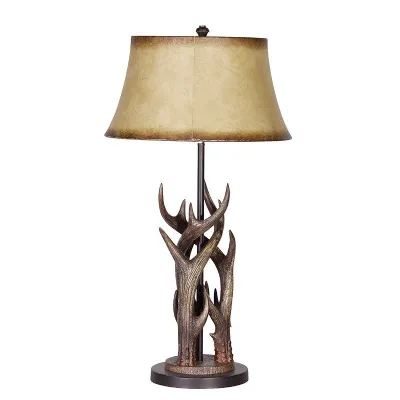 Triple Antler Lamp With Shade