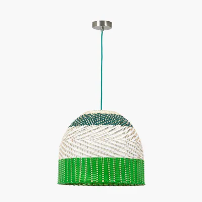 Brera Rattan Ceiling Pendant Emerald