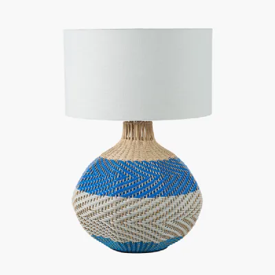 Brera Rattan Large Table Lamp Cobalt
