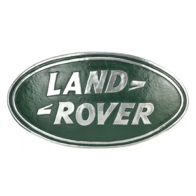 Green Painted Large Metal Oval Land Rover Wall Plaque