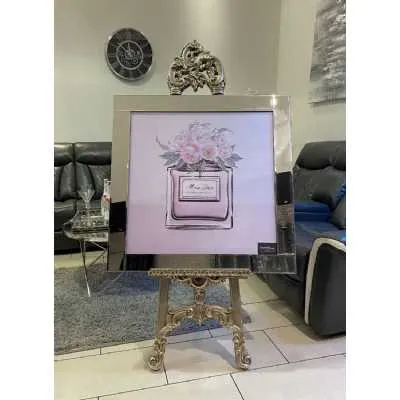Miss Dior Blooming Bouquet Perfume Pink Wall Art Mirror Frame