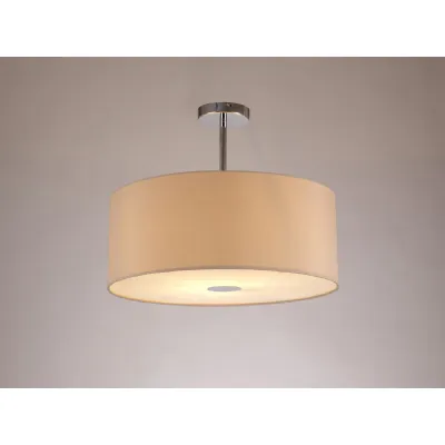 Chrome 1 Light Semi Flush 50cm Nude Beige Moonlight Shade