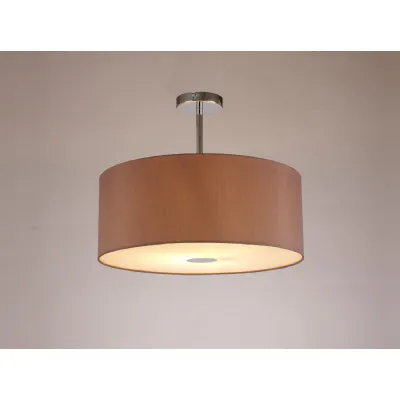 Chrome 1 Light E27 Semi Flush 50cm Taupe Halo Gold Shade