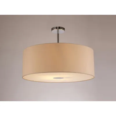 Chrome 1 Light Semi Flush 60cm Nude Beige Moonlight Shade