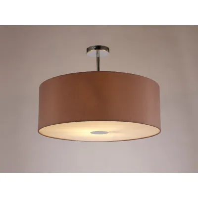 Chrome 1 Light E27 Semi Flush 60cm Taupe Halo Gold Shade