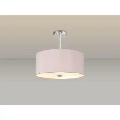 Baymont Polished Chrome 5 Light E27 Semi Flush c w 400mm Dual Faux Silk Shade, Taupe Halo Gold And 400mm Frosted PC Acrylic Diffuser