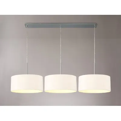 Chrome 3m Linear Pendant Nude Beige Moonlight Fabric Shade