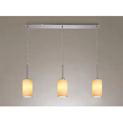 Chrome E27 3m Linear Pendant 12cm Nude Beige Moonlight Shade