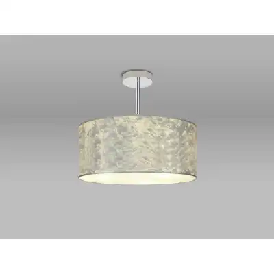 Baymont Polished Chrome 3 Light E27 Semi Flush Fixture With 400mm Silver Leaf Shade