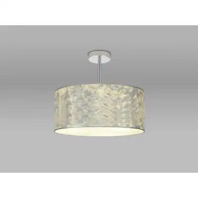 Baymont Polished Chrome 3 Light E27 Semi Flush Fixture With 500mm Silver Leaf Shade