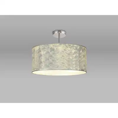 Baymont Polished Chrome 5 Light E27 Drop Flush Ceiling Fixture With 500mm Silver Leaf Shade