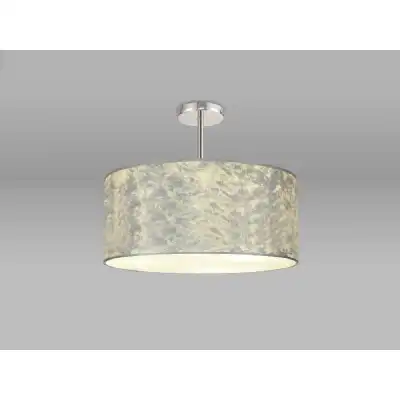 Baymont Polished Chrome 5 Light E27 Semi Flush Fixture With 500mm Silver Leaf Shade