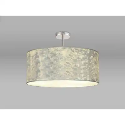Baymont Polished Chrome 5 Light E27 Semi Flush Fixture With 600mm Silver Leaf Shade