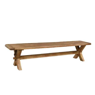 Modern Smoked Mango Wood 200cm Dining Bench