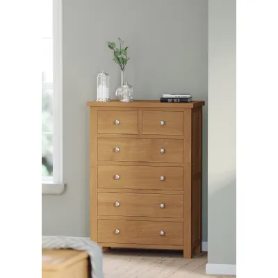 Lacquered White Oak 2 Over 4 Chest of Drawers