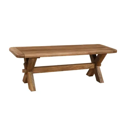 Traditional Smoked Mango Wood 135cm Dining Bench