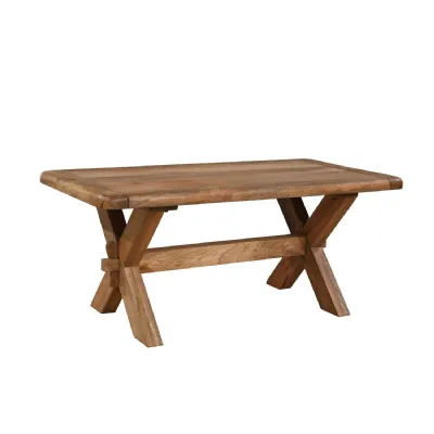 Rustic Smoked Mango Wood Rectangular Coffee Table
