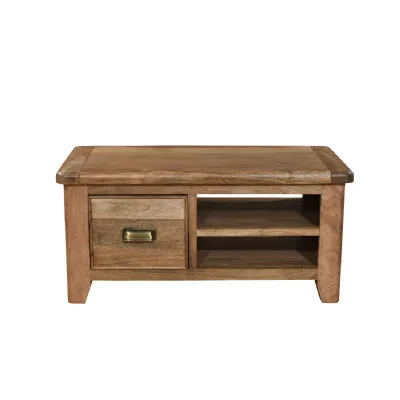 Rustic Solid Mango Wood Small TV Unit Coffee Table