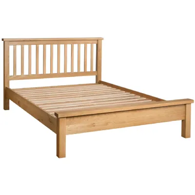 Lacquered White Oak 5ft King Size Low Foot End Bed