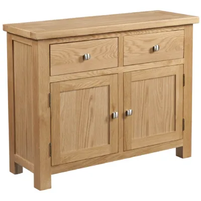 White Oak Lacquered 2 Door 2 Drawer Small Sideboard
