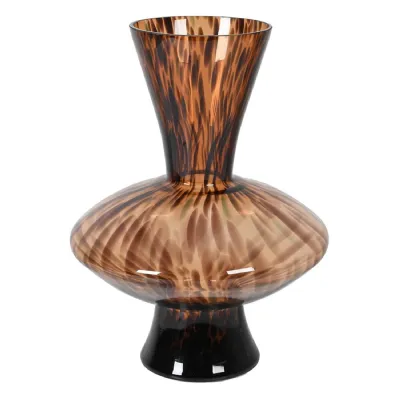 Tortoise Shell Effect Glass Vase
