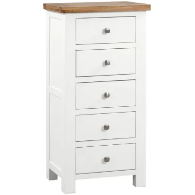 5 Drawer Tall Chest (DPT002 WHITE)