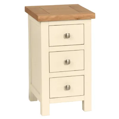 Compact 3 Drawer Bedside (IVORY)