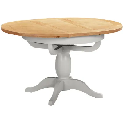 Round Extending Pedestal Table (DPT140 MOON GREY)