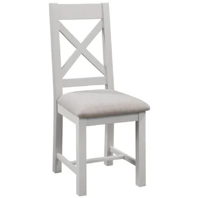 Cross Back Chair With Fabric Seat (DPT150 MOON GREY)