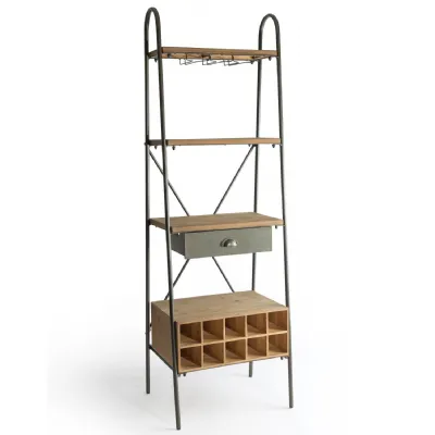 Arndale Metal And Wood Bar Shelving Unit