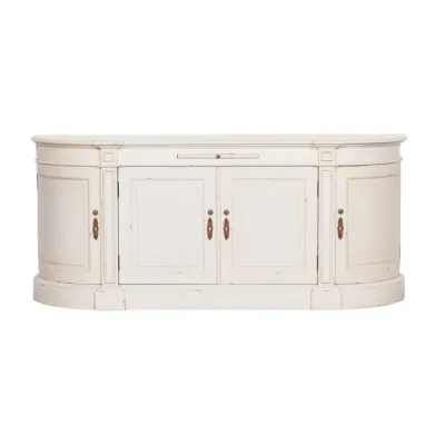 Large Distressed Ivory Buffet Sideboard