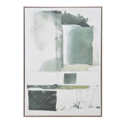 Green and Cream Abstract Textured Canvas