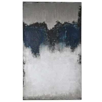 Blue And White Extra Large Abstract Canvas