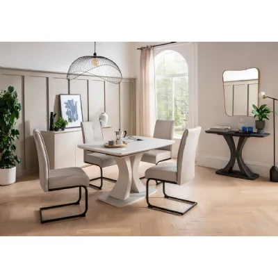 Natural Leather Effect Cantilever Dining Chair