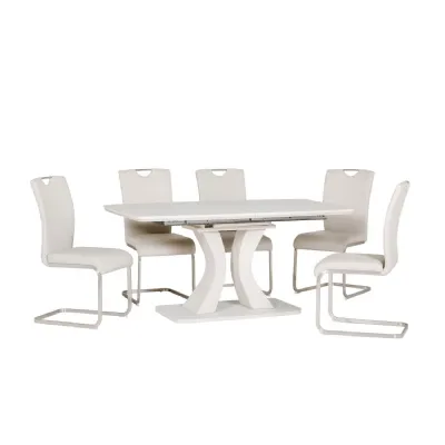 Greige Glass Top Large Extending Dining Table 160 to 200cm